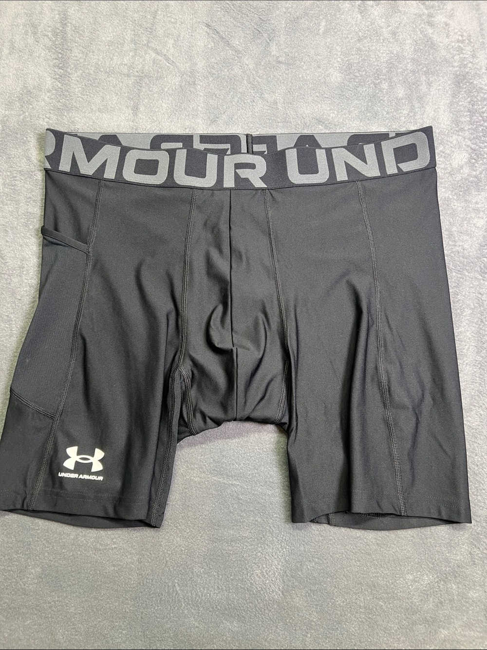 Under Armour Black Men's Compression Boxer Briefs with Gray Waistband